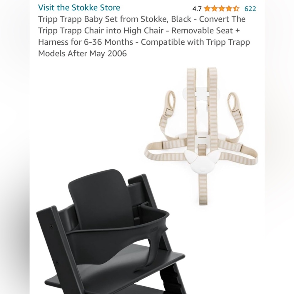 [SOLD] Stokke tripp trapp Baby set in Black